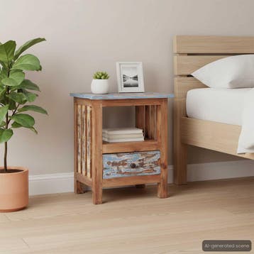 vidaXL Nachtkastje 41x30x50 cm massief mahoniehout, Minder dan 45 cm, Verzenden, Nieuw, Minder dan 55 cm