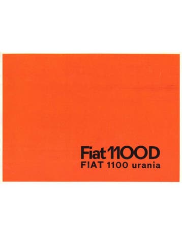 1962 FIAT 1100D URANIA BROCHURE NEDERLANDS, Boeken, Nieuw, Author