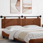 vidaXL Hangend hoofdbord Met LED-verlichting Bruin Antiek PU, Verzenden, Nieuw, Bruin, Overige materialen
