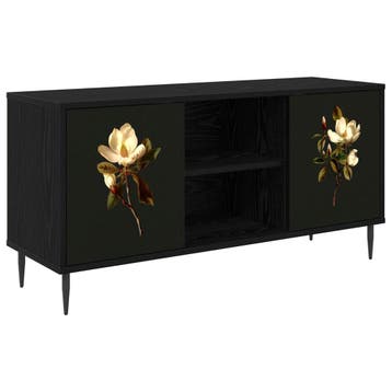 vidaXL Tv-meubel BREMEN 102 x 33 x 51 cm Zwart eiken Bewerkt, Minder dan 50 cm, Verzenden, Nieuw, Minder dan 100 cm
