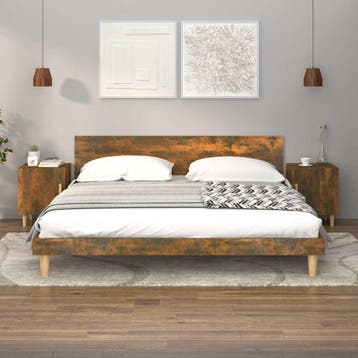 vidaXL Nachtkastjes 2 st bewerkt hout gerookt eikenkleurig, Minder dan 45 cm, Verzenden, Nieuw, Minder dan 55 cm