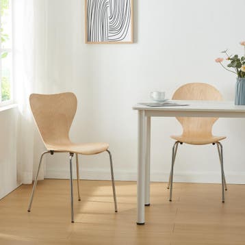 Eetkamerstoel Essunga 80x48x46 cm set van 4 naturel en chroo, Huis en Inrichting, Stoelen, Verzenden, Nieuw