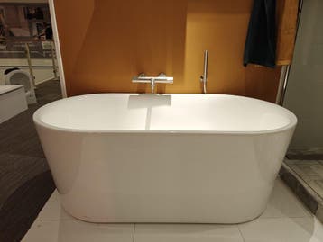 Vrijstaand bad glans wit 155x80  - 0034, Ophalen, Nieuw, Bad
