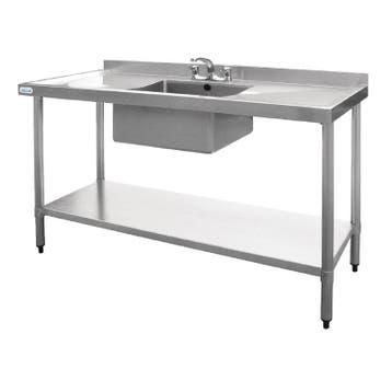 Inox Spoelwerktafel | Spoelbak Midden | 150x60x90 cm Vogue, Verzenden, Nieuw in verpakking