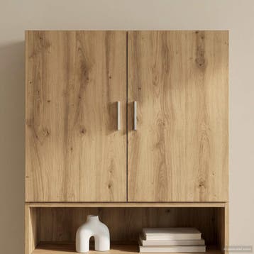 vidaXL Wandkast Artisanaal eiken 80 x 42,5 x 64 cm Bewerkt, Huis en Inrichting, Kasten | Buffetkasten, Minder dan 50 cm, Verzenden