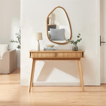 Consoletafel Tysvær bamboe 110x40x78 cm naturel [en.casa], Huis en Inrichting, Tafels | Sidetables, Verzenden, Nieuw