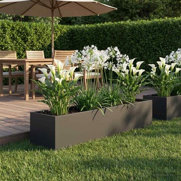 vidaXL Plantenbak Zwart 100 x 20 x 20 cm Koudgewalst staal, Minder dan 30 cm, Verzenden, Minder dan 60 cm, Nieuw