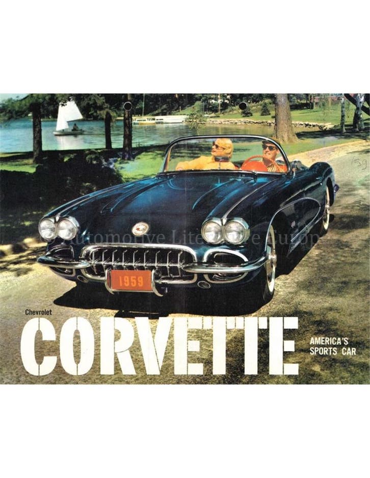 1959 CHEVROLET CORVETTE BROCHURE ENGELS, Boeken, Auto's | Folders en Tijdschriften, Chevrolet