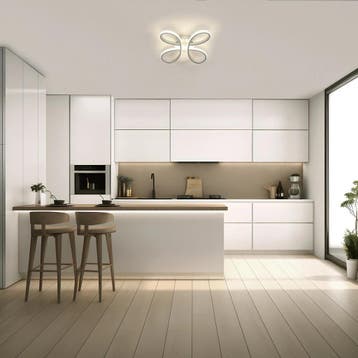 Bloemvormige LED plafondlamp 30W zilver, Verzenden, Nieuw
