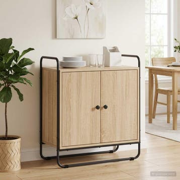 vidaXL Dressoir Sonoma Eiken 68 x 35 x 75 cm Bewerkt hout, Verzenden, Nieuw, Overige houtsoorten, Minder dan 50 cm