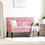 vidaXL Chesterfield Bank Roze 112 x 65,5 x 75 cm Fluweel, Huis en Inrichting, Banken | Bankstellen, Verzenden, Nieuw, Stof, Minder dan 150 cm