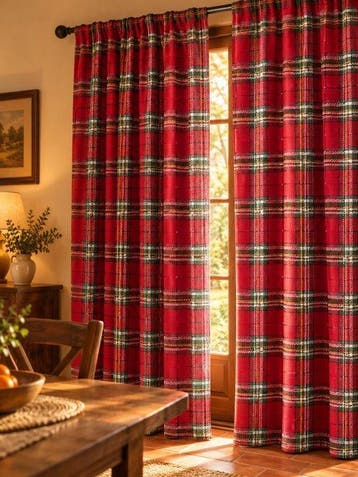 Traditionele kersttartan - Textiel - 2.8 m - 2.5 m, Nieuw