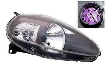 Fiat Grande Punto 2008-2012 Koplamp Zwart Rechts (Koplampen), Verzenden, Nieuw, Fiat
