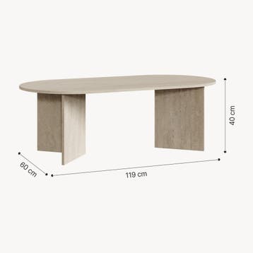 Salontafel Kynd ovaal 119x60x40 cm travertin [en.casa], Huis en Inrichting, Tafels | Salontafels, Verzenden, Nieuw