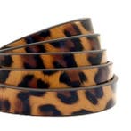 1 meter plat 10mm imi leer leopard print Honey brown, Ophalen of Verzenden, Nieuw, Draad