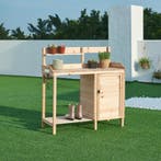 Tuinwerktafel Alessano oppottafel 110x107x46 cm naturel casa, Verzenden, Nieuw