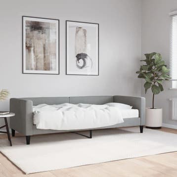 vidaXL Slaapbank met matras 80x200 cm stof lichtgrijs, Eenpersoons, Verzenden, Nieuw, 80 cm