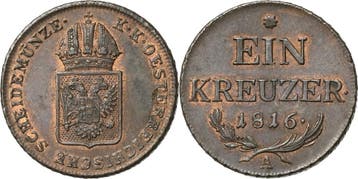 Kreuzer 1816, Kaiserreich Österreich Franz I 1804-1835, Verzenden