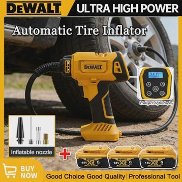 DeWalt 18V Draadloze Automatische Bandenpomp met Digitaal Di, Verzenden, Nieuw