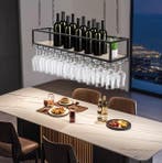 Zwart Plafond Wijnrek met Glashouder – Hangend Wijnrek 110 c, Huis en Inrichting, Woonaccessoires | Wijnrekken, Verzenden, Nieuw