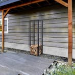 Houtopslag | Brandhoutrek + hoes | 50x25x148cm | Staal, Verzenden