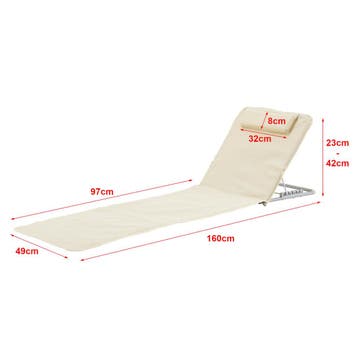 [en.casa] Strandmat Cellorigo met rugleuning set van 2 beige, Verzenden, Nieuw