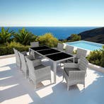 Aluminium wicker zitgroep Menorca 8+1 met beschermhoes - lic, Tuin en Terras, Tuinsets en Loungesets, Verzenden, Nieuw