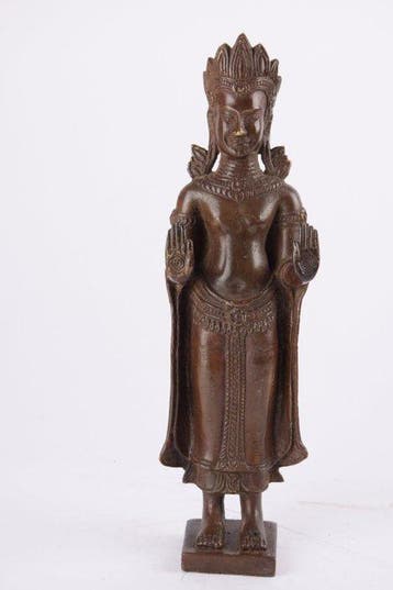 staande Boeddha - Messing - Thailand - Eind 20e eeuw
