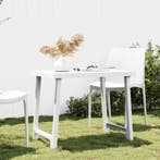vidaXL Campingtafel hout-look 79x56x64 cm PP wit, Verzenden, Nieuw, Kunststof