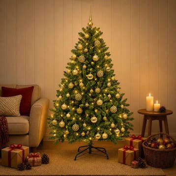 vidaXL Kunstkerstboom lichtgroen met kerstballen 120 cm 150, Verzenden, Nieuw