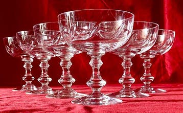 Cristalleries de Lorraine - Champagneglas (6) - Set van 6, Antiek en Kunst