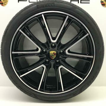 Porsche Panamera(971)21 ExclusiveDesign zwart/alu velgenset, Ophalen, Gebruikt, Banden en Velgen, 21 inch