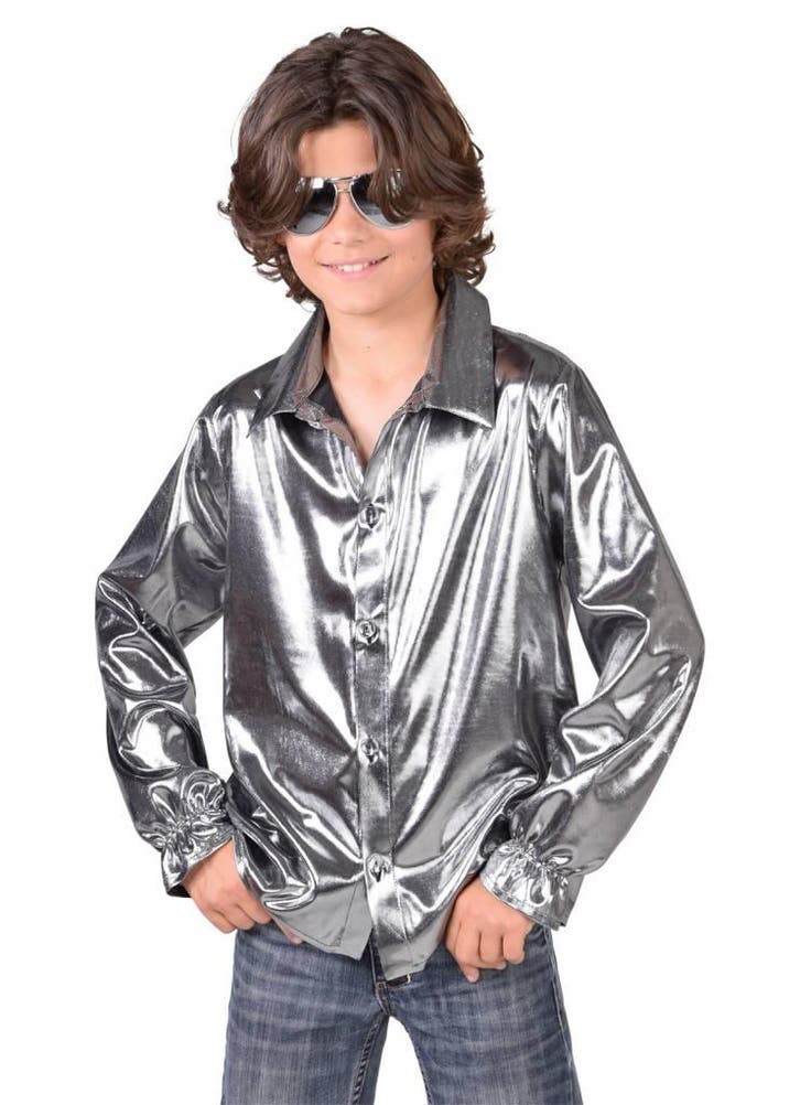 Disco blouse zilver kind, Kleding | Dames, Carnavalskleding en Feestkleding, Nieuw, Ophalen of Verzenden