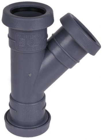 Pipelife TopFit T-stuk 75 x 75 mm 45gr. 3xMof grijs, Ophalen of Verzenden, Nieuw