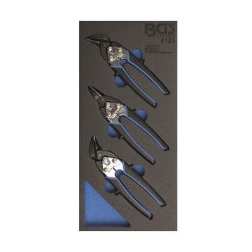 Mini plaatwerkscharen 3-delige set in foam inlay (Handtools), Verzenden, Nieuw