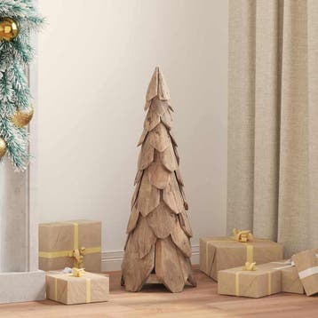 vidaXL Kerstboom met standaard Bruin 80 cm Massief teakhout, Diversen, Verzenden, Nieuw