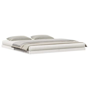 vidaXL Bedframe Wit 200 x 220 cm Massief grenenhout, Huis en Inrichting, Slaapkamer | Bedden, Verzenden, Nieuw, Wit, Hout
