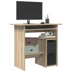 vidaXL Bureau 80x45x74 cm bewerkt hout sonoma eikenkleurig, Verzenden, Nieuw