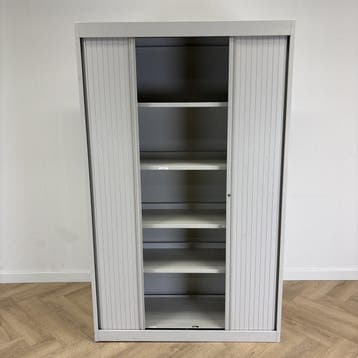 Emmein roldeurkast vv 4 legborden  195x120x45 cm, licht, Ophalen of Verzenden, Gebruikt