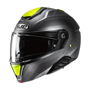 HJC i91 Arven Zwart Geel Systeemhelm, Motoren, Nieuw met kaartje, Systeemhelm, HJC, Heren