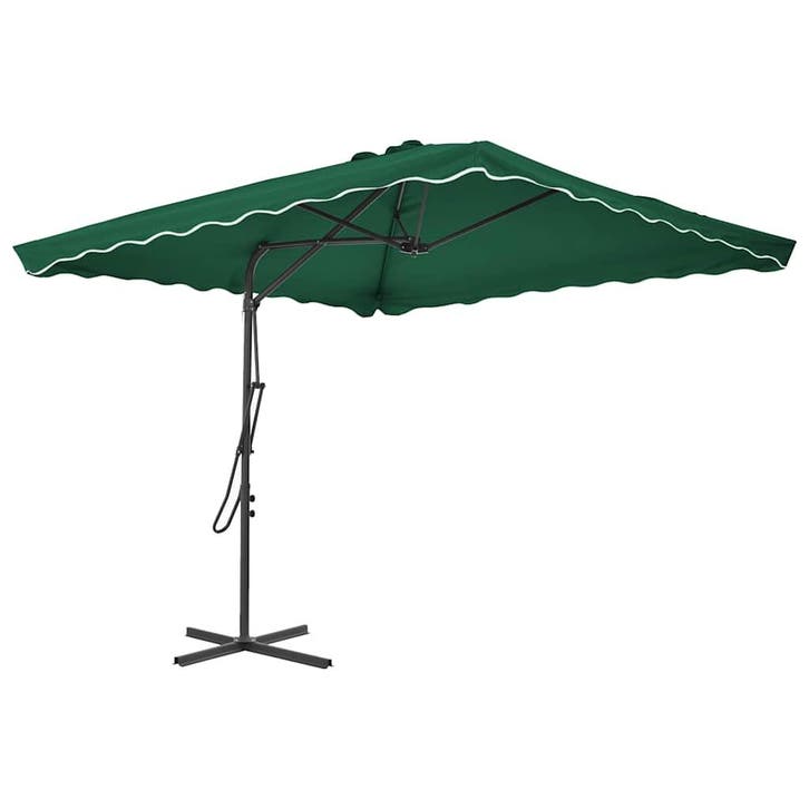 vidaXL Parasol met stalen paal 250x250 cm groen, Tuin en Terras, Parasols, Nieuw, 2 tot 3 meter, Verzenden