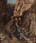 Willem Hendrik van der Nat (1864–1929) - Spaans ravijn, Antiek en Kunst, Kunst | Schilderijen | Klassiek
