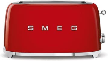Smeg Broodrooster 4-snee Rood | Retourdeal 35% Korting, Ophalen of Verzenden, Zo goed als nieuw, Uitneembare kruimellade