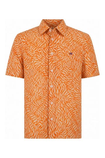 Napapijri Overhemd in maat L Oranje, Verzenden, Zo goed als nieuw, Overige kleuren, Napapijri