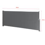 Uittrekbare windscherm oprolbare terrasscherm 1,4x3 m grijs, Verzenden, Nieuw