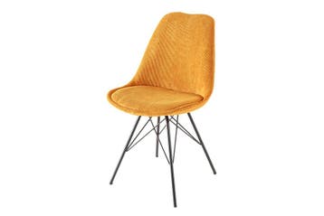 Design stoel SCANDINAVIA MEESTERSTUK mosterdgeel koord zwart, Ophalen of Verzenden, Nieuw