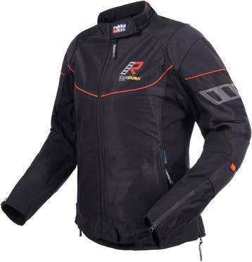 Rukka AirGobina 2.0 Dames Zwart Rood Textiele Motorjas, Motoren, Kleding | Motorkleding, Nieuw met kaartje, Jas | textiel, Verzenden