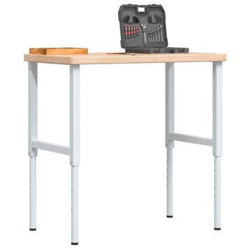 vidaXL Werkbank rechthoekig 100x60x(73-99,5) cm massief, Verzenden, Nieuw