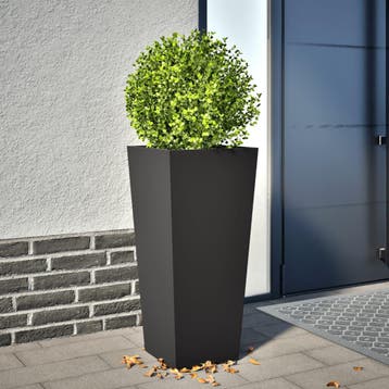 vidaXL Plantenbak 35x35x75 cm staal zwart, Verzenden, Nieuw, Metaal
