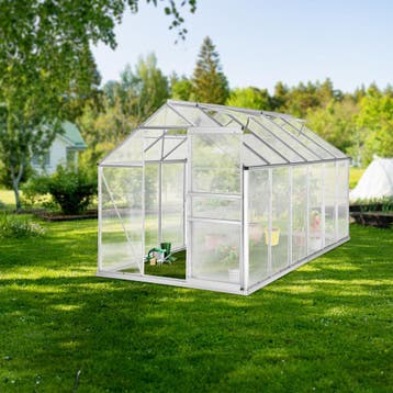Broeikas van aluminium met fundament, 185x375x195cm, Verzenden, Nieuw